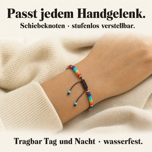 Chakren Armband: Schiebeknoten, stufenlos verstellbar