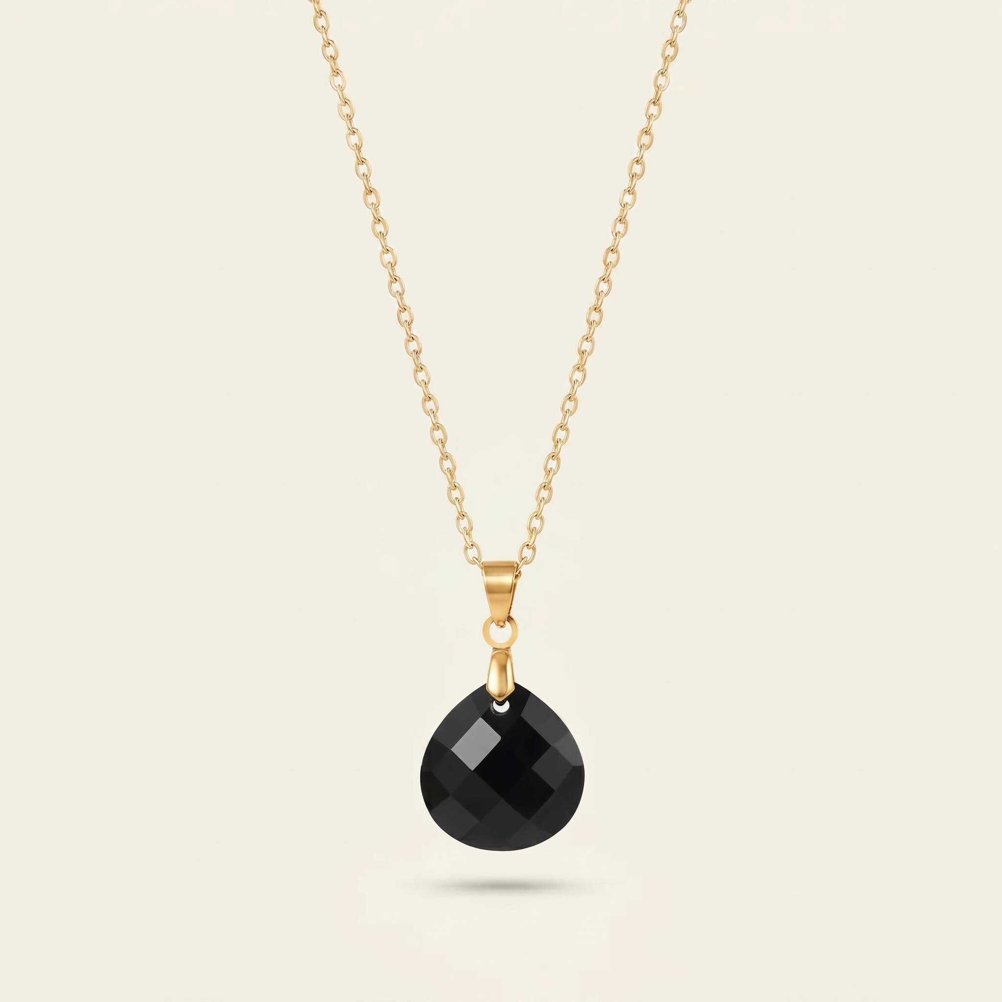Obsidian Schliff-Tropfen Gold Produktfoto