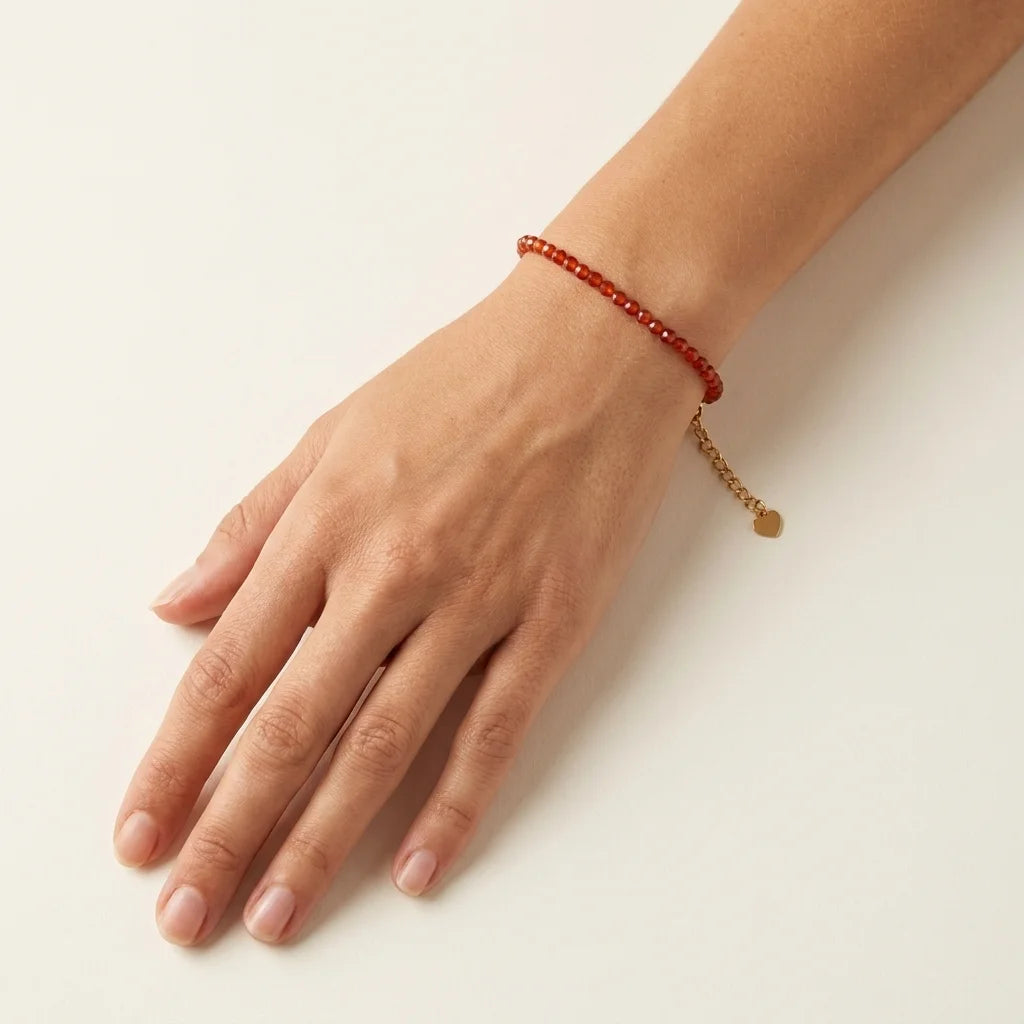 Karneol Energie-Armband – Filigran – getragen