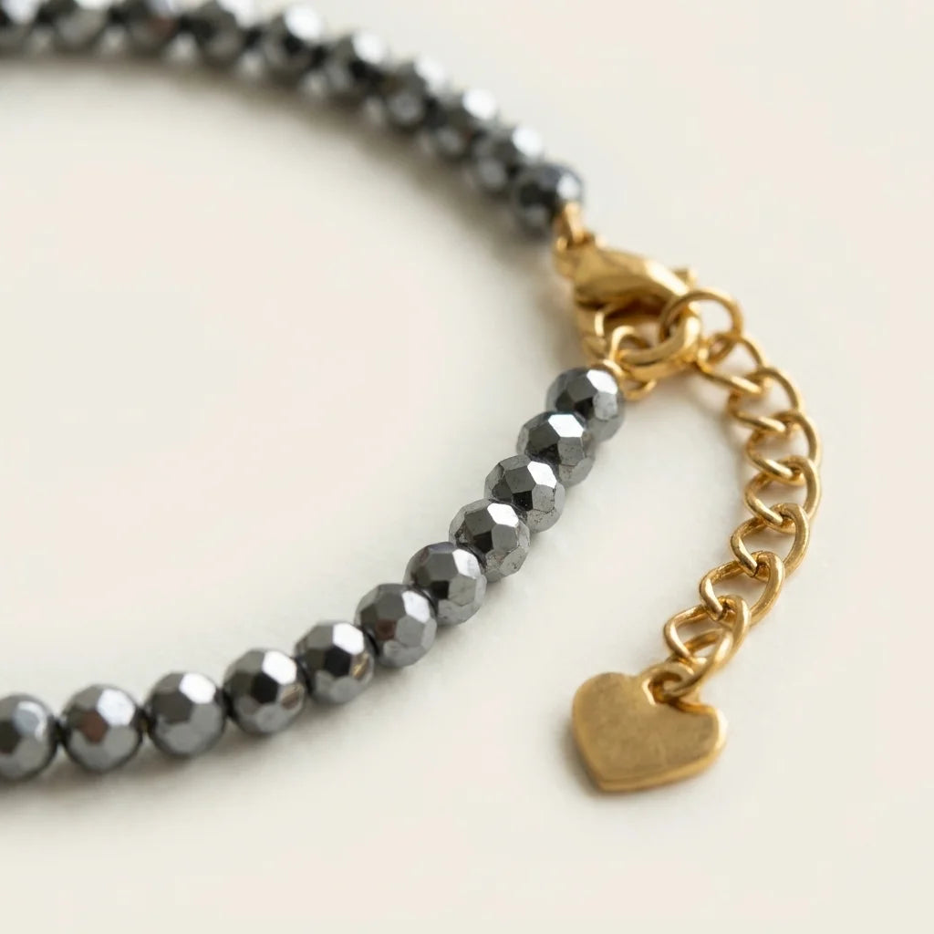 Naturstein Armband – Anthrazit – Detail