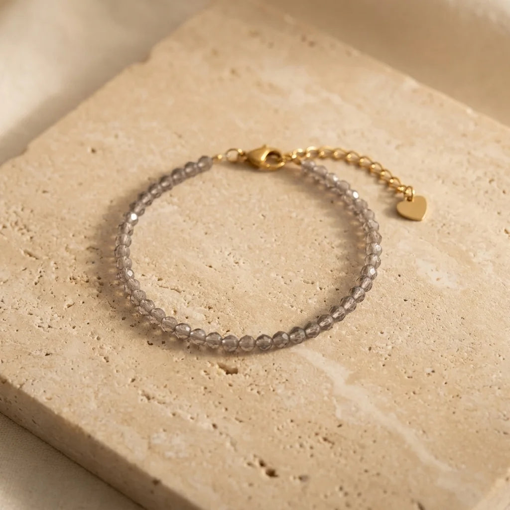 Naturstein Armband – Rauchgrau – Produktfoto
