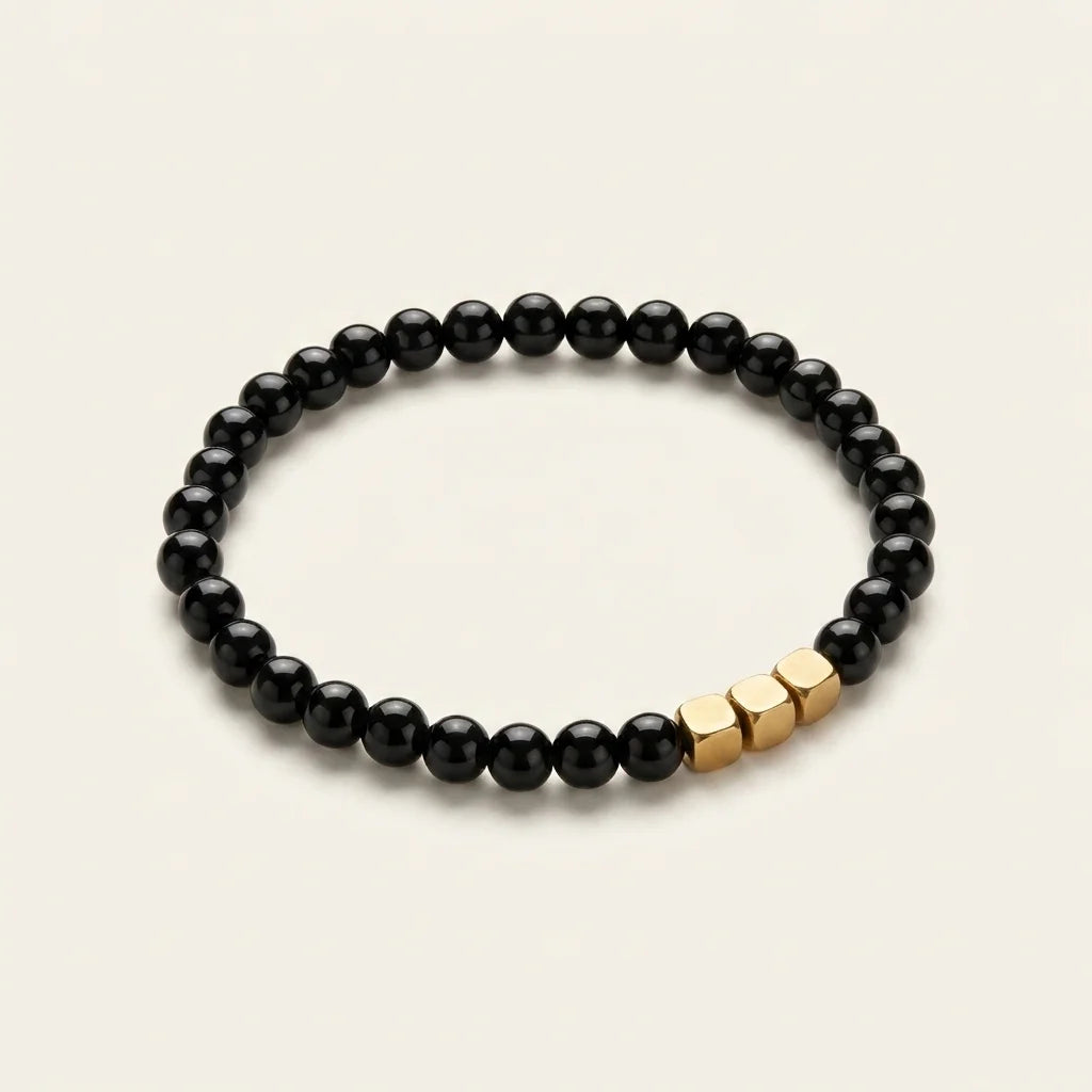 Obsidian Schutz-Armband – Gold – Produktfoto