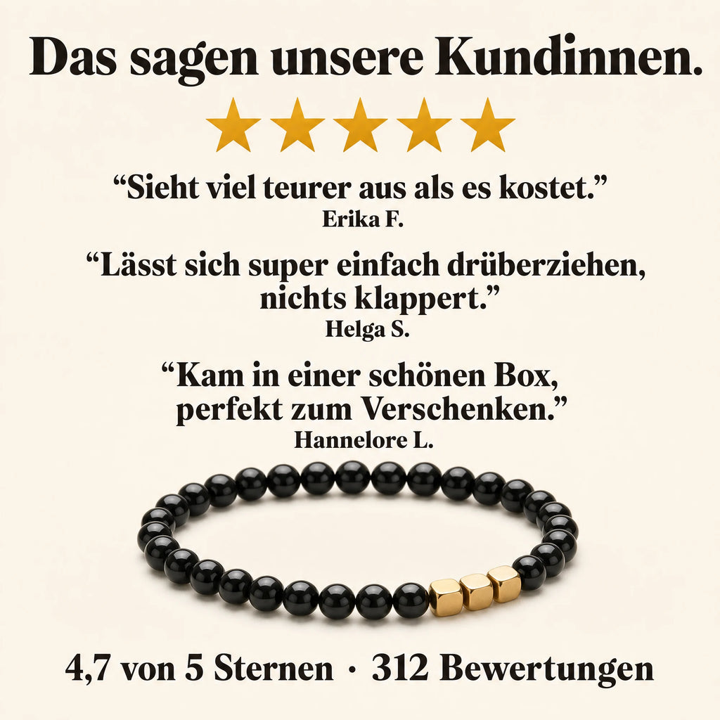 Kundinnenfoto und verifizierte Bewertung zum Obsidian Schutz-Armband