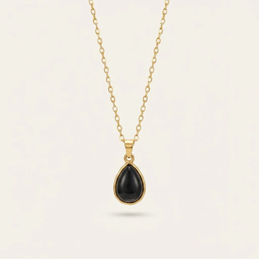 Obsidian Schutz-Anhänger – Gold – Produktfoto