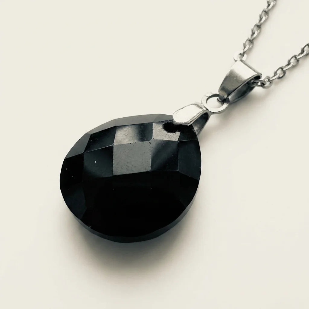 Obsidian Schutz-Tropfen – Silber – Detail
