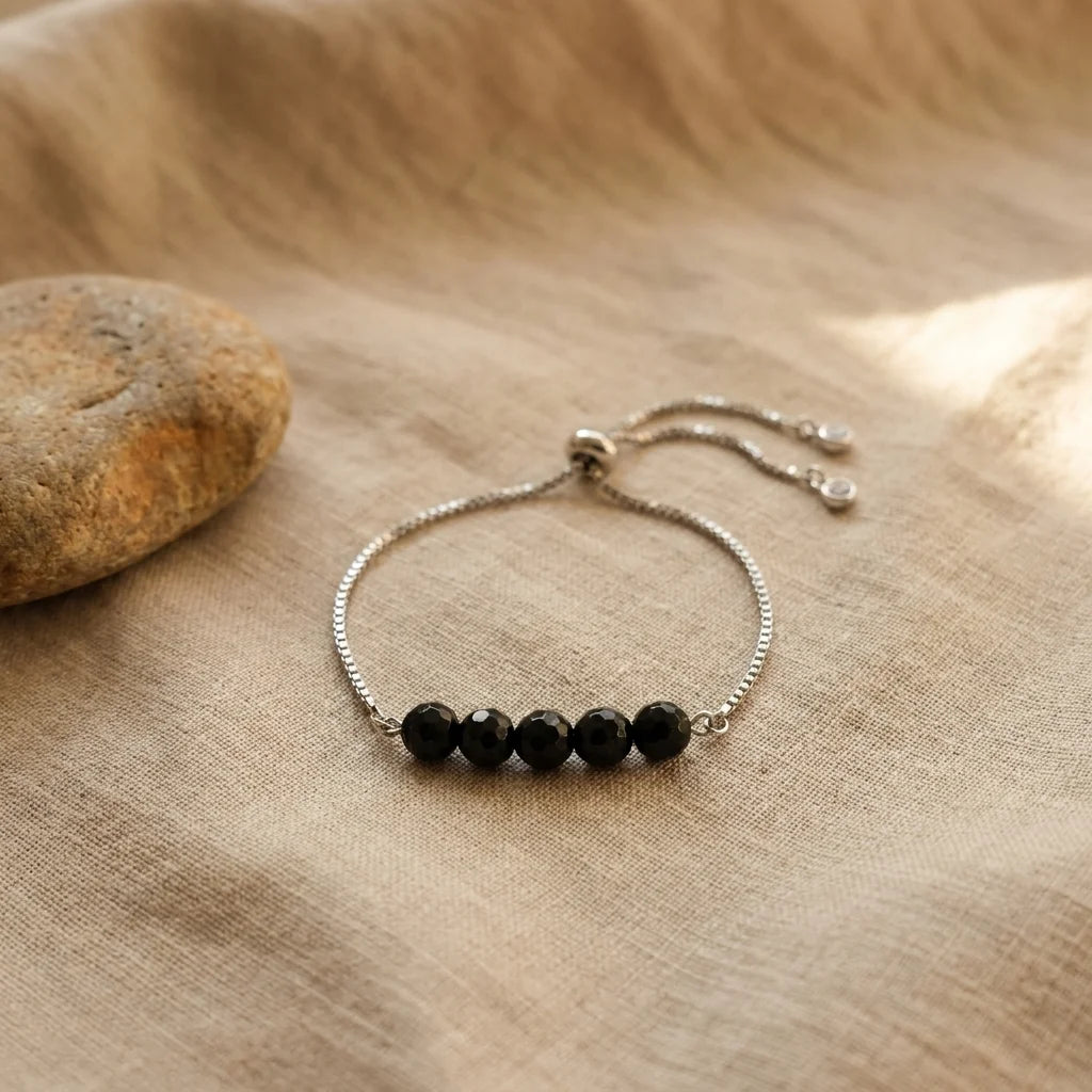 Schwarzer Turmalin Armband – Perlen – Produktfoto 1